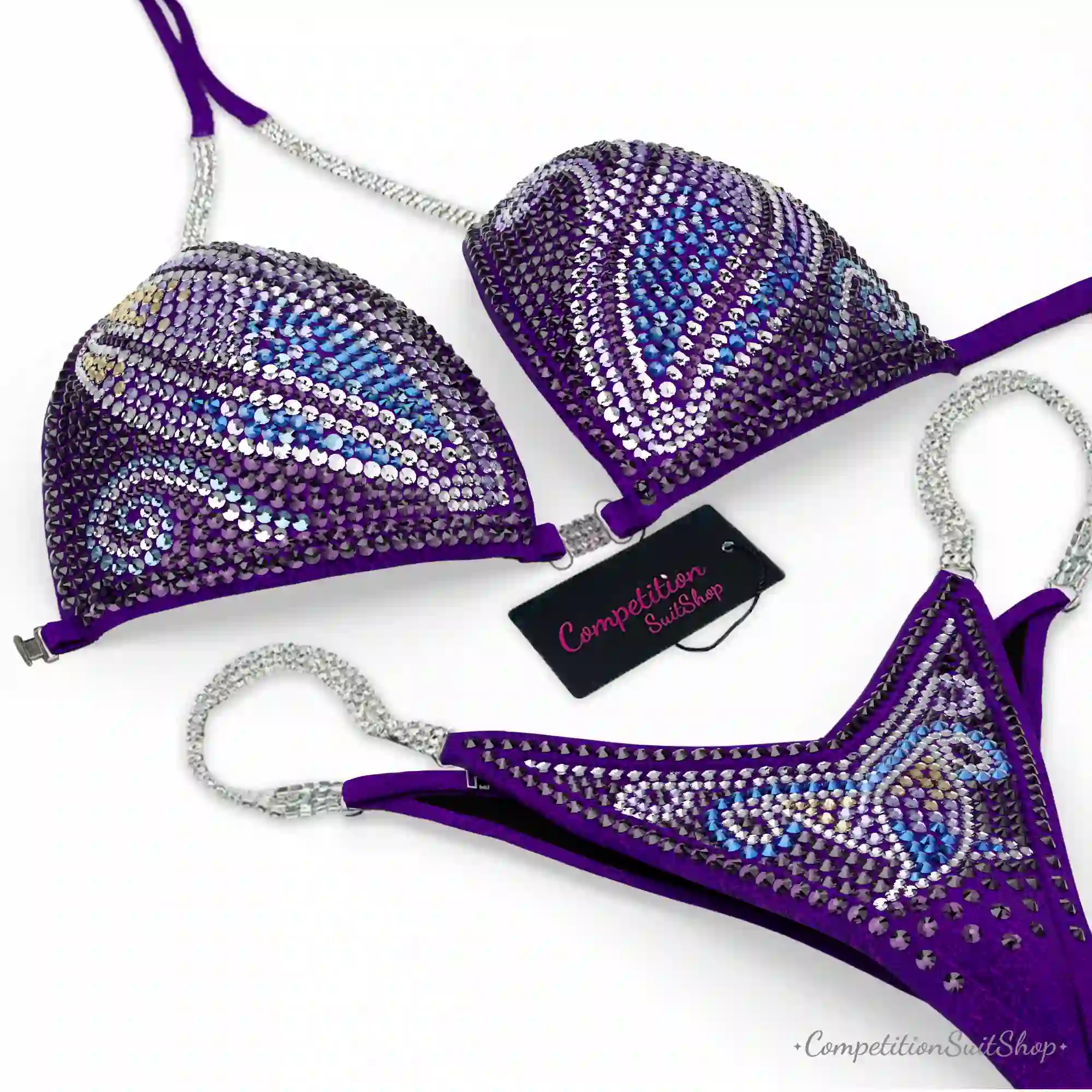 Royal Amethyst Swirl Competition Bikini BM1035-1