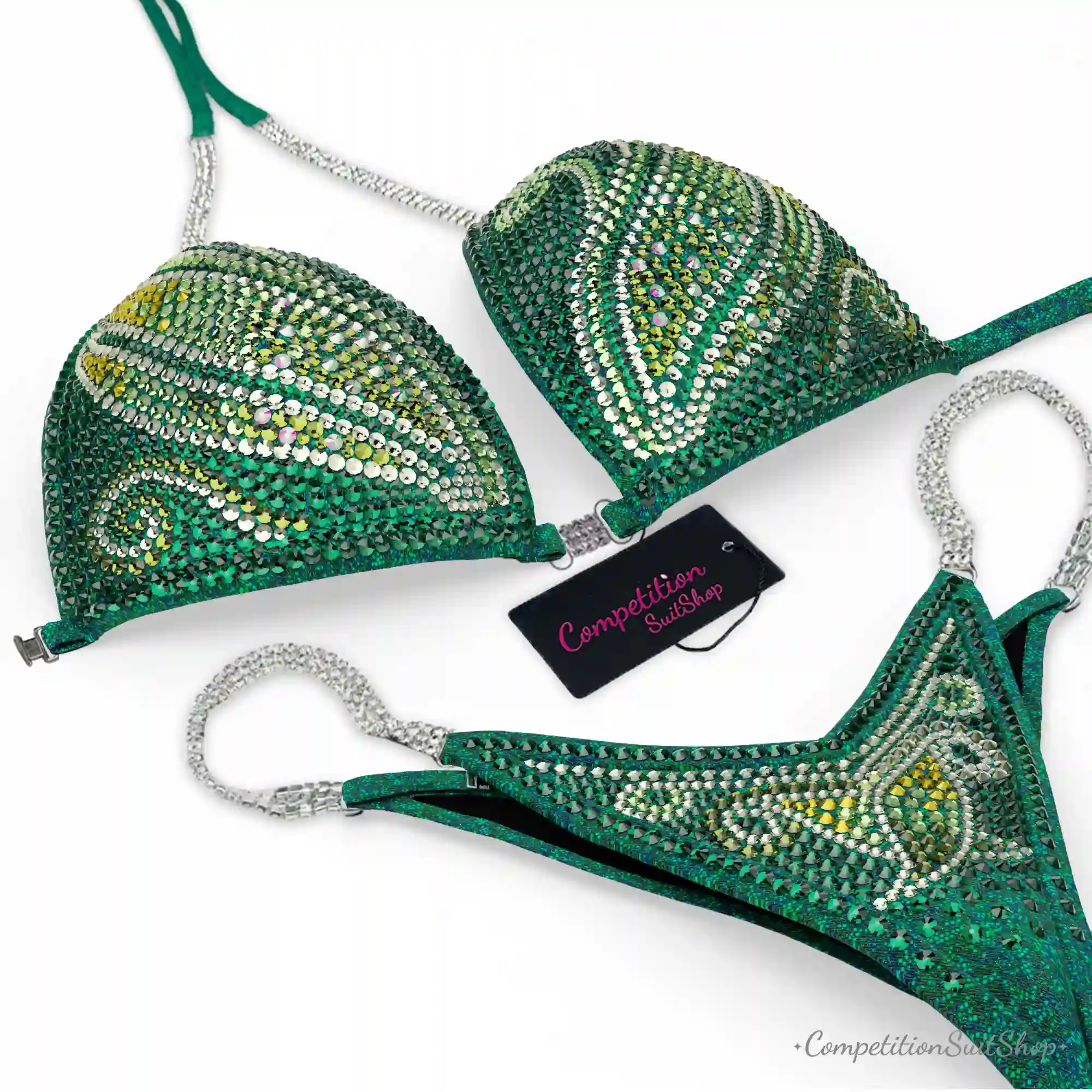 Green Yellow Swirl Stage Bikini BM1035-7