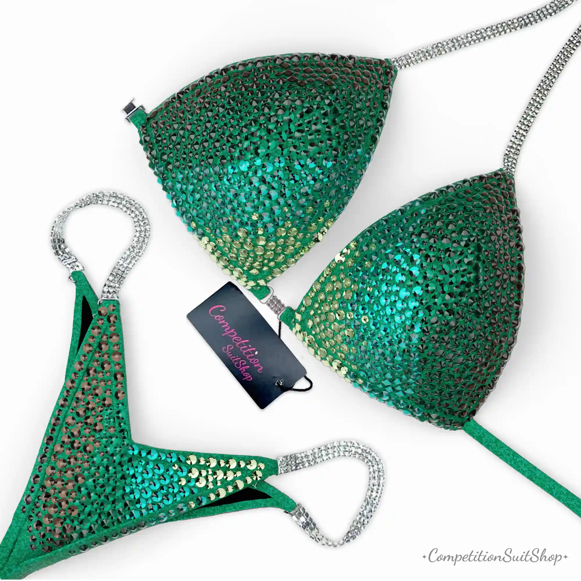 Green Ombre Bikini Competition Suit BM188-3