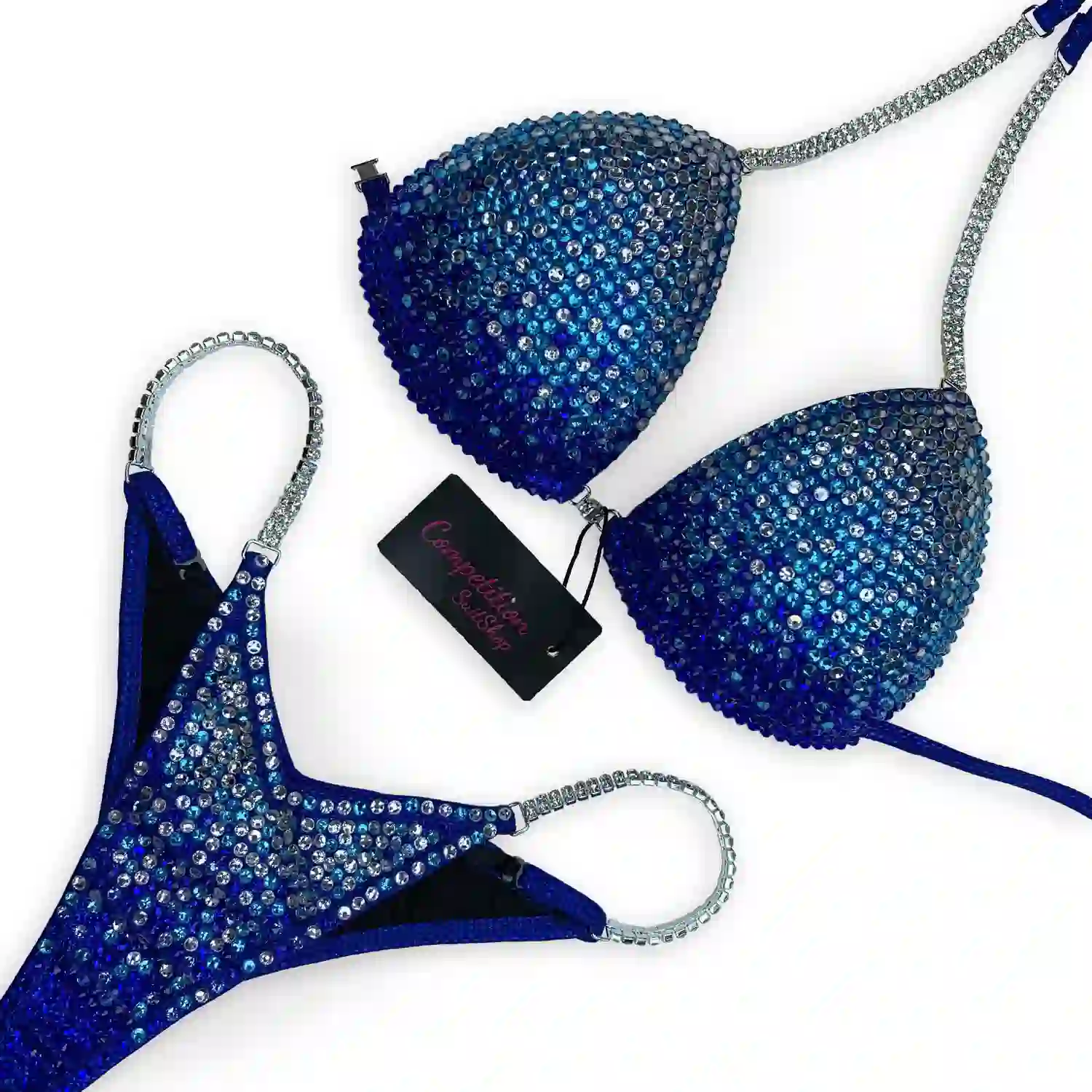 Blue Silver Glam Bikini Competition Suit BM173-5